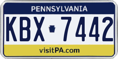 PA license plate KBX7442