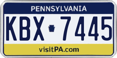 PA license plate KBX7445