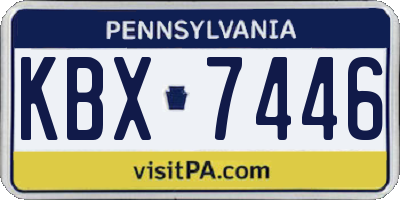 PA license plate KBX7446