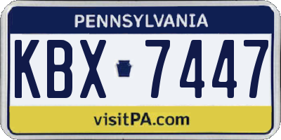 PA license plate KBX7447