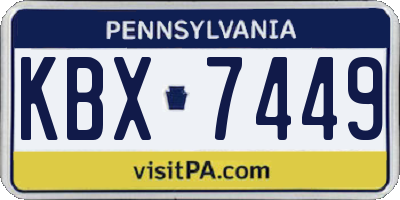 PA license plate KBX7449