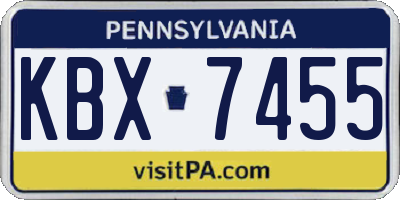 PA license plate KBX7455