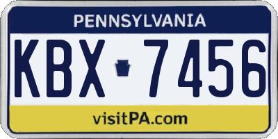 PA license plate KBX7456