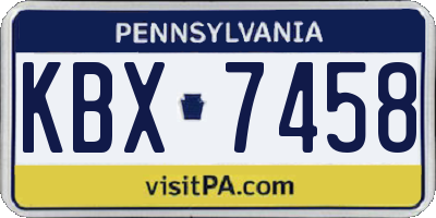 PA license plate KBX7458