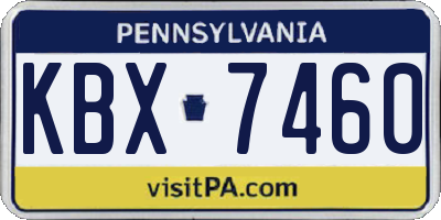 PA license plate KBX7460