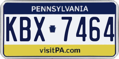PA license plate KBX7464