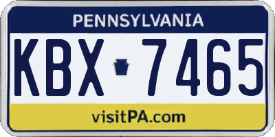 PA license plate KBX7465