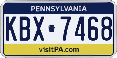 PA license plate KBX7468