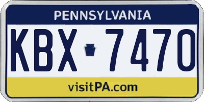PA license plate KBX7470