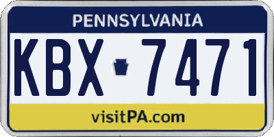 PA license plate KBX7471