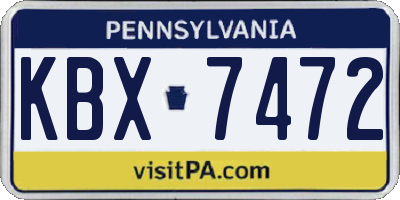 PA license plate KBX7472