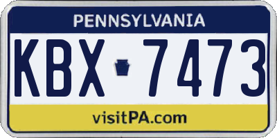 PA license plate KBX7473