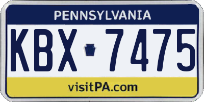PA license plate KBX7475