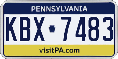 PA license plate KBX7483