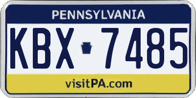 PA license plate KBX7485