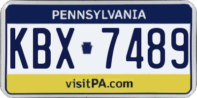 PA license plate KBX7489