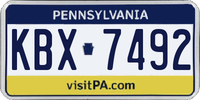 PA license plate KBX7492
