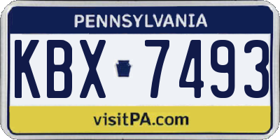 PA license plate KBX7493