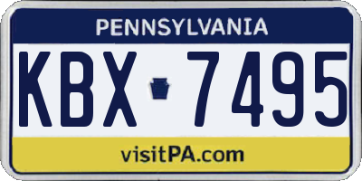 PA license plate KBX7495