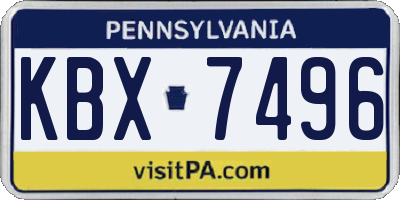 PA license plate KBX7496