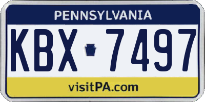 PA license plate KBX7497