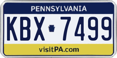 PA license plate KBX7499
