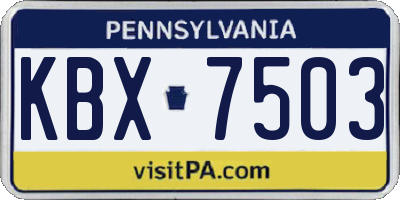 PA license plate KBX7503