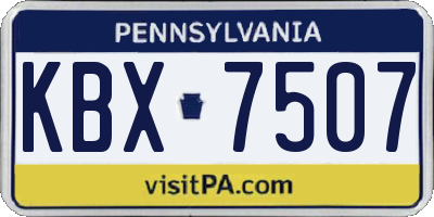 PA license plate KBX7507