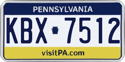PA license plate KBX7512