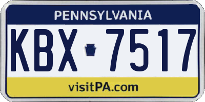 PA license plate KBX7517