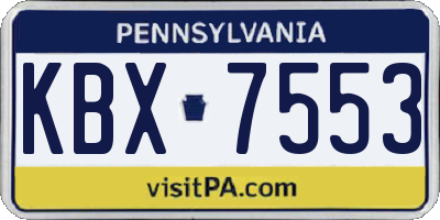 PA license plate KBX7553