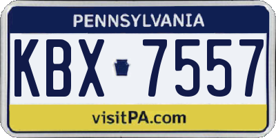 PA license plate KBX7557