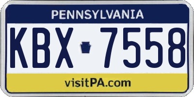 PA license plate KBX7558