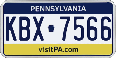 PA license plate KBX7566