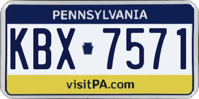 PA license plate KBX7571