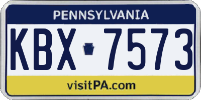 PA license plate KBX7573