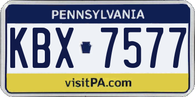 PA license plate KBX7577