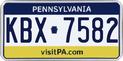 PA license plate KBX7582