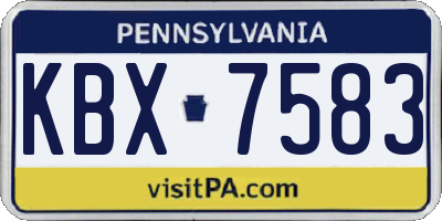 PA license plate KBX7583