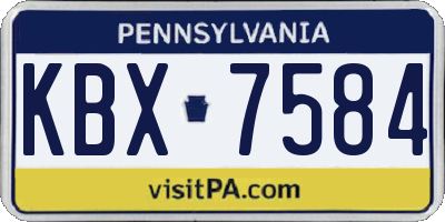 PA license plate KBX7584