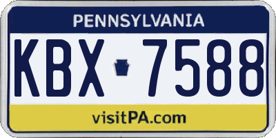 PA license plate KBX7588