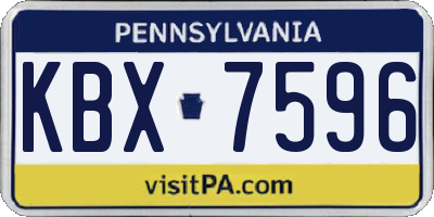 PA license plate KBX7596