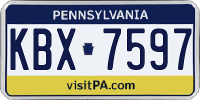 PA license plate KBX7597