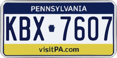 PA license plate KBX7607