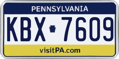 PA license plate KBX7609