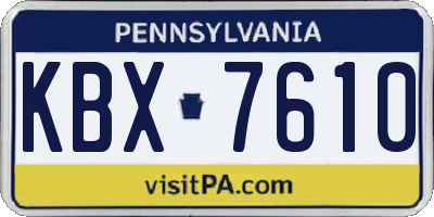 PA license plate KBX7610