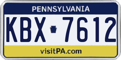 PA license plate KBX7612