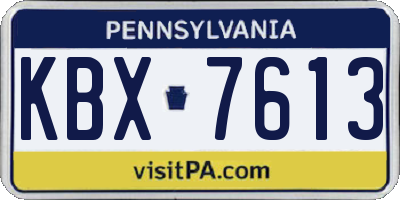 PA license plate KBX7613