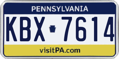 PA license plate KBX7614