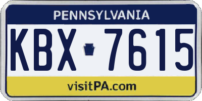 PA license plate KBX7615